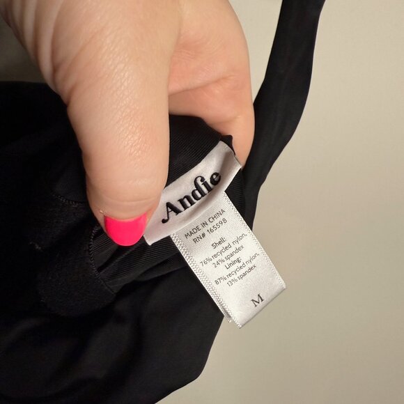 Andie Swim Women's Black Square Neck One Piece Swimsuit - Size M Medium - Picture 4 of 4